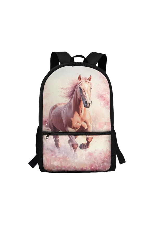 Western Horse 17 Inch School Backpack for Kids Children 8-12 Year Kindergarten Preschool Elementary School Bag Casual Daypack Travel Rucksack Multifunctional Lightweight