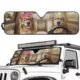 thumbnail image 1 of Uorisanigo Windshield Sun Shade for 2007-2018 Jeep Wrangler JK JKU & 1997-2006 Jeep Wrangler TJ LJ Foldable Golden Retriever Driving Window Sun Visor, Blocks UV Rays Heat, Keep Your Car Cooler, 1 of 7