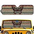 thumbnail image 1 of Uorisanigo Windshield Sun Shade for 2007-2018 Jeep Wrangler JK JKU & 1997-2006 Jeep Wrangler TJ LJ, Tribal Butterfly Front Window Sun Visor for UV Rays & Heat Protection Accessories, 1 of 7