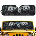 thumbnail image 1 of Uorisanigo Windshield Sun Shade for 2007-2023 Wrangler Rubicon Sahara TJ JK JKU 2 & 4 Door - Panda Driving Print Sunshade Compatible with Jeep Foldable Front Window Sun Visor Block UV Rays, 1 of 7