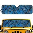 thumbnail image 1 of Uorisanigo Windshield Sun Shade for 2007-2023 Wrangler Rubicon Sahara TJ JK JKU 2 & 4 Door, Sunshades Heat Shield, Aluminum Foil Structure, Blue Hunting Camo Forest Car Sun Shade, 1 of 7