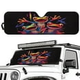 thumbnail image 1 of Uorisanigo Windshield Sun Shade for 2018-2025 Jeep Wrangler JL JLU & 2020-2025 Jeep Gladiator - Funny Hippie Frog Windshield Cover Sunshade for Wrangler Front Window Sun Visor Block UV Rays, 1 of 7