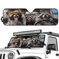 thumbnail image 1 of Uorisanigo Windshield Sun Shade for 2018-2025 Jeep Wrangler JL JLU & 2020-2025 Jeep Gladiator, Funny Raccoon Print Sun Visor Windshield Sunshade Blocks UV Rays, Foldable Shade Heat Shield, 1 of 7