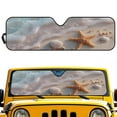 thumbnail image 1 of Uorisanigo Windshield Sun Shade, Beach Starfish Print Front Window unshade Windshield for 2018-2024 Wrangler JL 1997-2006 Wrangler JT, Front Window Sun Visor Blocks for UV and Heat, 1 of 7
