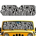 thumbnail image 1 of Uorisanigo Windshield Sun Shade, Blocks Rays Zebra Stripe Print Car Front Window Sunshade Compatible with Wrangler JL, Easy to Install Windshield Sunshade for Jeep Wrangler, Keep Your Car Cool, 1 of 7
