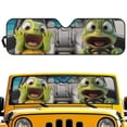 thumbnail image 1 of Uorisanigo Windshield Sun Shade, Cartoon Frog Print Front Window Sun Shade, Sunvisor Heat Shield for Jeep, Windshield Cover,Sunshade for Jeep Wrangler TJ JK JL &Gladiator JT 2/4 Door, 1Pc, 1 of 7