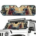 thumbnail image 1 of Uorisanigo Windshield Sun Shade Compatible with 1997-2017 Jeep Wrangler Rubicon Sahara TJ JK JKU 2/4 Doors, Foldable Horse Animal Driving Windshield Sunshade Sun Visor Blocks UV Rays, 1 of 7