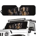 thumbnail image 1 of Uorisanigo Windshield Sun Shade Compatible with 2018-2023 Jeep Wrangler JL 4XE Gladiator JT Foldable Windshield Sun Visor Front Window UV Blackout Shades (Brown Western Horse), 1 of 7