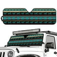 thumbnail image 1 of Uorisanigo Windshield Sun Shade Compatible with 2024 2025 Jeep Wrangler JL 2/4 Door, Blue Western Aztec Horse Sunshades Heat Shield, Aluminum Foil Windshield Sunshade Block UV Rays and Heat, 1 of 7