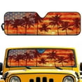 thumbnail image 1 of Uorisanigo Windshield Sun Shade Compatible with Jeep Wrangler American Flag Palm Tree Sun Shade Fit for Wrangler TJ JK JL & Gladiator JT/ Jeep Gladiator 2020-2025, Keep Car Interior Cooler, 1 of 7