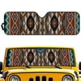 thumbnail image 1 of Uorisanigo Windshield Sun Shade Compatible with Jeep Wrangler JK JL, Aztec African Tribal Front Window Sunshade for Jeep Gladiator 2020-2025, Windshield Cover Block UV Rays and Heat, 1 of 7