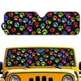 thumbnail image 1 of Uorisanigo Windshield Sun Shade Compatible with Rubicon Sahara TJ JK JKU 2 Door & 4 Door 16.14''x52.95" Folding Front Window Colorful Dog Paws Print Sun Shade Keep Vehicle Cool, 1 of 7