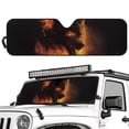 thumbnail image 1 of Uorisanigo Windshield Sun Shade Flame Wolf Print Car Sun Shade for Jeep Sahara Rubicon Wrangler JK JL JKU JLU-Visor Shield Cover Blocks UV Rays Windshield Sunshade, 52.95x 16.14 inches, 1 of 7