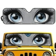 thumbnail image 1 of Uorisanigo Windshield Sun Shade Foldable Sun Visor Aluminum Foil Beauty Eyes Print Sunshade Compatible with Rubicon Sahara TJ JK JKU 2 Door & 4 Door, Car Interior Accessories, 1 of 7