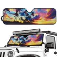 thumbnail image 1 of Uorisanigo Windshield Sun Shade Foldable Sunshade Aluminum Foil Colorful Sunset Palm Tree Sun Visor Shield for 2018-2024 2025 Jeep Wrangler JL / 2020-2024 Jeep Gladiator JT, 1 of 7