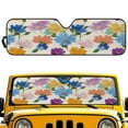 thumbnail image 1 of Uorisanigo Windshield Sun Shade for Jeep Wrangler, Foldable Window Elegant Floral Print Sun Visor Protector for 2020-2024 Jeep Gladiator JT, Blocks UV Rays, Keep Your Car Cooler, 1 of 7