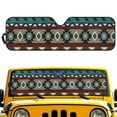 thumbnail image 1 of Uorisanigo Windshield Sun Shade for Jeep Wrangler, Front Window Sun Visor Compatible with Jeep Wrangler TJ JK JL 2/4 Door Blocks UV Rays Southwestern Geometric Aztec Tribal Sunshade, 1 of 7