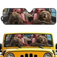 thumbnail image 1 of Uorisanigo Windshield Sun Shade for Jeep Wrangler, Funny Bear Animal Driving Car Shade Front Windshield for 2007-2023 Wrangler Rubicon Sahara TJ JK JKU 2 & 4 Door, Sun Visor Protection, 1 of 7