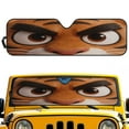 thumbnail image 1 of Uorisanigo Windshield Sun Shade for Jeep Wrangler JK JKU JL JLU 1997-2023 & Jeep Gladiator JT 2020-2023 Accessories, Front Window Tiger Eyes Print Sun Shade Blocks UV Rays Keep Your Car Cooler, 1 of 7