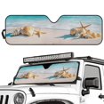 thumbnail image 1 of Uorisanigo Windshield Sun Shade for Jeep Wrangler JL JLU 2018-2024 Rubicon Sahara 2 Door & 4 Door & Gladiator JT, Beach Shell Starfish Front Window Sun Visor Blocks UV Rays Sunshade, 1 of 7
