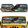 thumbnail image 1 of Uorisanigo Windshield Sun Shade for Rubicon Sahara TJ JK JKU 2 & 4 Door, Foldable Front Window Sun Visor Blocks UV Rays Foldable Mandala Floral Bald Eagle Sunshade, Outdoor Camping, 1 of 7
