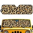 thumbnail image 1 of Uorisanigo Windshield Sun Shade, Shade Heat Shield for Jeeps, Yellow Leopard Print Windshield Cover for Jeep Wrangler, Auto Sunshade Compatible with 1997-2017 Jeep Wrangler TJ JK JKU 2/4 Doors,1Pc, 1 of 7