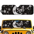 thumbnail image 1 of Uorisanigo Windshield Sun Shade Sunshade Moon Butterfly Flower Car Sun Visor Mat Compatible with Rubicon Sahara TJ JK JKU 2 & 4 Door Heat Shield Front Window Sunshade Block UV Keep Cool, 1 of 7