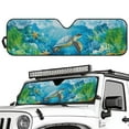 thumbnail image 1 of Uorisanigo Windshield Sun Shade, Tropical Sea Turtle Print Car Sunshade for 2018-2024 Wrangler JL 1997-2006 Wrangler JT - Blocks UV Rays Sun Visor Shield, Keeps Vehicle Cool, 1 of 7
