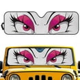 thumbnail image 1 of Uorisanigo Windshield Sun Shade Windshield Shade for 2020-2025 Jeep Gladiator(JT) Funny Eyes Pink Heat Shield Sun Visor Cover Windshied Sunshade Blocks UV Rays Keep Your Car Cooler, 1 of 7