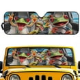 thumbnail image 1 of Uorisanigo Windshield Sun Shade Windshield Sunshade for Jeep Wrangler, Compass, Gladiator & Renegade, Heat Shield Shades Sun Visor Mat Block UV Keep Cool, Funny Hippie Frog Animal Driving, 1 of 7