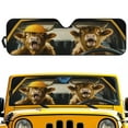 thumbnail image 1 of Uorisanigo Windshield Sunshade for 2018-2024 2025 Jeep Wrangler JL / 2020-2024 Jeep Gladiator JT Front Window Sun Shade Cover, Aluminum Foil Heat UV Protection Accessories, Funny Highland Cow Print, 1 of 7