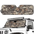 thumbnail image 1 of Uorisanigo Windshield Sunshade, Camo Hunting Print Sun Visor Compatible with Wrangler JK JKU TJ 1997-2018, UV Rays & Heat Protection Accessories for Jeep Wrangler - 52.95*16.14 inches, 1 of 7