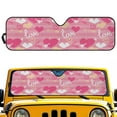 thumbnail image 1 of Uorisanigo Windshield Sunshade Car Sun Shade for Wrangler JK JKU TJ 1997-2018, Foldable Love Heart Print Heat Shield Sunshade Sun Visor Mat Compatible with Jeep Wrangler, 1 of 7