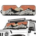 thumbnail image 1 of Uorisanigo Windshield Sunshade Compatible with Rubicon Sahara TJ JK JKU 2 Door & 4 Door, Mountain Sunset Car Windshield Sun Shade Front Window Sun Visor Block UV Rays and Heat, 1 of 7