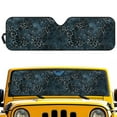 thumbnail image 1 of Uorisanigo Windshield Sunshade Front Window Sun Shade Foldable Blue Cheetah Leopard Print Sun Visor for Rubicon Sahara TJ JK JKU 2 Door & 4 Door,Auto Sunshade Heat and UV Rays Blocker, 1 of 7