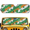 thumbnail image 1 of Uorisanigo Windshield Sunshade Sun Shade Clover Irish Flag Color Shield Protector Sun Visor for Jeep Wrangler Rubicon Sahara TJ JK JKU 2 Door & 4 Door,Prevent Dashboard Fades and Cracks, 1 of 7