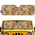 thumbnail image 1 of Uorisanigo Windshield Sunshade for Wrangler TJ JK Ethnic Floral Print Windshield Sun Shade Visor Mat for Jeep Wrangler Rubicon Sahara TJ JK JKU 2 Door & 4 Door Car Accessories, 1 of 7