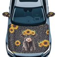 thumbnail image 1 of Uorisanigo Yak Sunflower Leopard Print Car Hood Cover Protector and Car Mirror Cover Accessories 3-Pack Removable Vehicles Decorate Universal Fit Most Sedans Cars, 1 of 6