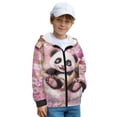 thumbnail image 1 of Uorisanigo Zip Up Hoodies Long Sleeve Hooded Jacket Oversized Pink Cherry Blossom Panda Sweatshirt with Pockets Casual School Athletic Sweatshirt Hoodie Spring Fall Outwear, 1 of 8