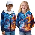 thumbnail image 1 of Uorisanigo Zip Up Hoodies Sweatshirt for Children Casual Long Sleeve Hooded Sweatshirts Lightning Fire Dragon Pullover Shirts with Pockets Spring Autumn Fashion Clothes, 1 of 7