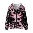 thumbnail image 1 of Uorisanigo Zip-Up Hooded Sweatshirt Hoodie for Boys and Girls Long Sleeve Pink Cherry Blossom Axolotl Pullover Sweatshirt Coat Jackets Fall Winter Jacket Sweatshirts, 1 of 7