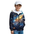 thumbnail image 1 of Uorisanigo Zip-Up Hoodie Sweatshirt Velvet Lined Boys & Girls Long Sleeve Sweatshirt Universe Planet Pullover Tops with Front Pocket Spring Autumn Casual Clothing, 1 of 8