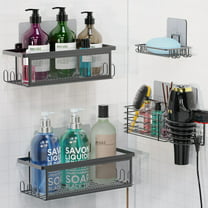 Shower Caddy 5 Pack Adhesive Clear Acrylic Bathroom Shower Shelf Organizer  Trans