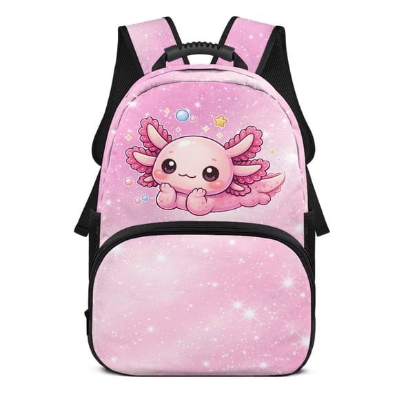 Uourmeti 17 Inch Backpack for Boys, Polyester Smooth Zipper Front Zipper Schoolbags, Salamander Pattern