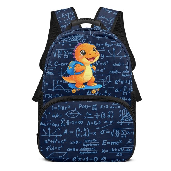 Uourmeti 17 Inches Backpack for Boys, Polyester Material Large Capacity Personalized Bookbag, Math Formula Print