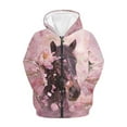 thumbnail image 1 of Uourmeti 3D Horse Peach Blossom Teen Girls Hooded Pullover Long Sleeve Soft Comfy with Pockets Casual Loose Top for Travel Size 6-9, 1 of 7