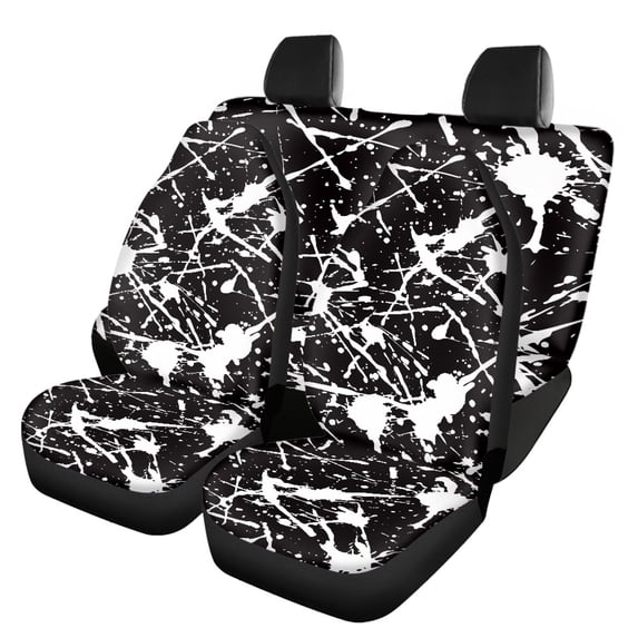 Uourmeti Abstract Paint Splatter Pattern Car Seat Covers Full Set Breathable Car Seat Covers Set, Soft Compatible with Cars Trucks