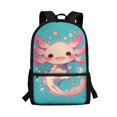 thumbnail image 1 of Uourmeti Adjustable Comfort Straps 17 Inchs Polyester School Backpack, Smooth Zipper Lightweight Smooth Double Zipper Student Bookbag, Axolotl Print, 1 of 6