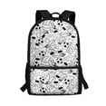 thumbnail image 1 of Uourmeti Adjustable Shoulder Straps 17 Inch Polyester Travel Backpack, Smooth Zipper Large Capacity Side Mesh Pockets Zippered Backpack, Football Print, 1 of 6