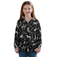 thumbnail image 1 of Uourmeti Art Cowboy Style Print Kids Wolf Sweatshirt Quarter Zip Up Pullover Animal Print Top Howling Wolf Design Trendy Fall Clothes for Boys Girls Size 13-14, 1 of 7